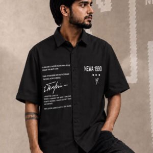 Newa 1990 Prnted Oversize Half Slave Shirt For Men. Comfortable Shirts